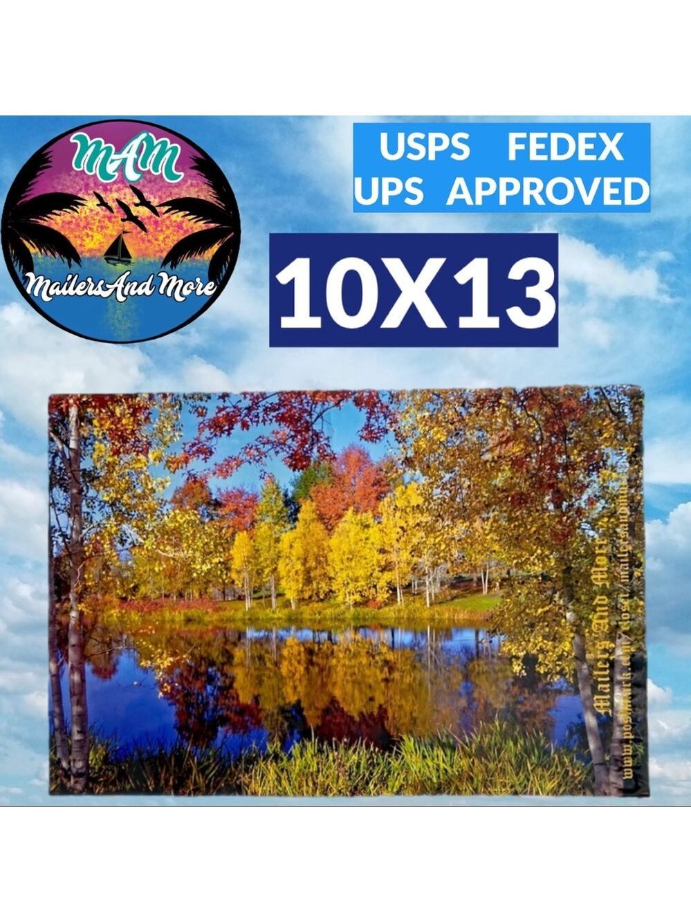 25 10X13 Poly Mailers Autumn Lake Shipping Envelopes PRICE IS FIRM Fall - Picture 6 of 9